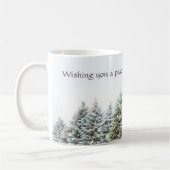 Peaceful Forest Winter Holiday Coffee Mok (Links)