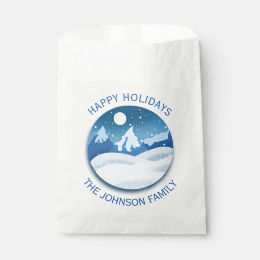 Peaceful Frosted Landscape Custom Bedankzakje (Voorkant)