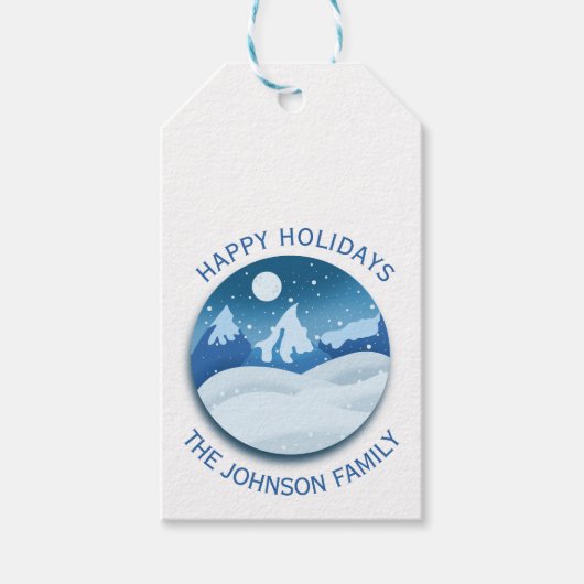 Peaceful Frosted Landscape Custom Cadeaulabel (Voorkant)