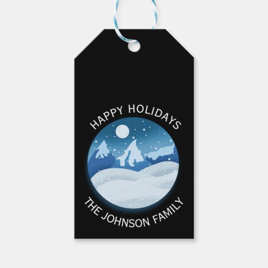 Peaceful Frosted Landscape Custom Cadeaulabel (Voorkant)