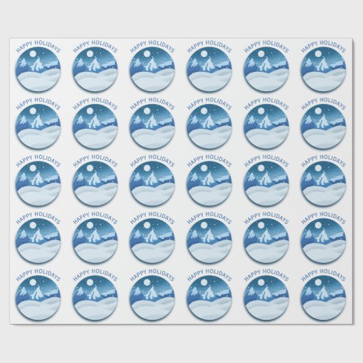 Peaceful Frosted Landscape Custom Cadeaupapier (Vlak)