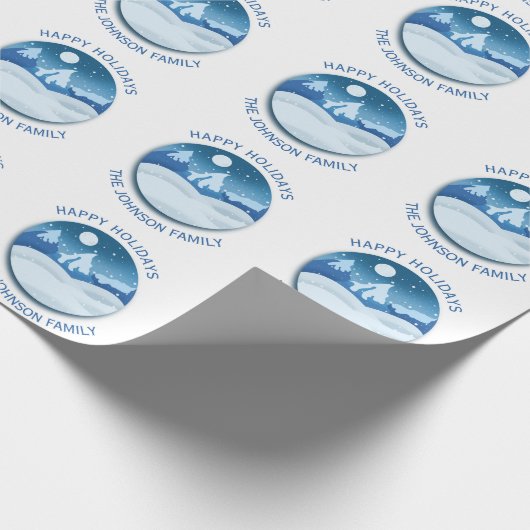 Peaceful Frosted Landscape Custom Cadeaupapier (Hoek)