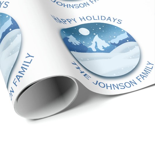 Peaceful Frosted Landscape Custom Cadeaupapier (Rol Hoek)