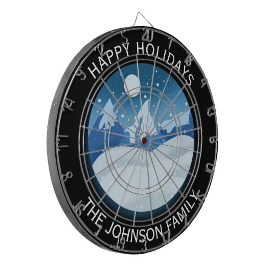 Peaceful Frosted Landscape Custom Dartbord (Voorkant Links)