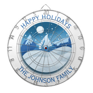 Peaceful Frosted Landscape Custom Dartbord