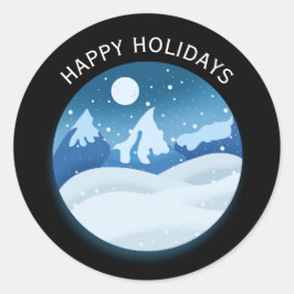 Peaceful Frosted Landscape Custom Ronde Sticker