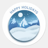 Peaceful Frosted Landscape Custom Ronde Sticker (Voorkant)