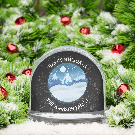 Peaceful Frosted Landscape Custom Sneeuwbol (Kerstmis)