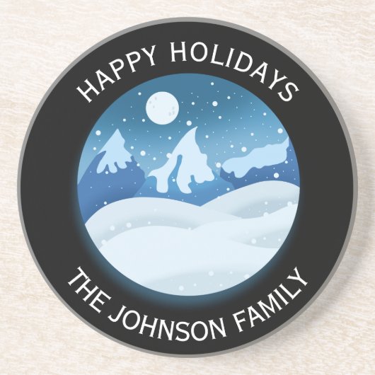 Peaceful Frosted Landscape Custom Zandsteen Onderzetter (Voorkant)