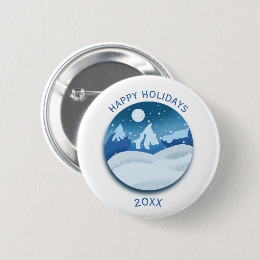 Peaceful Frosted Landscape  Ronde Button 5,7 Cm (Voorkant /achterkant)
