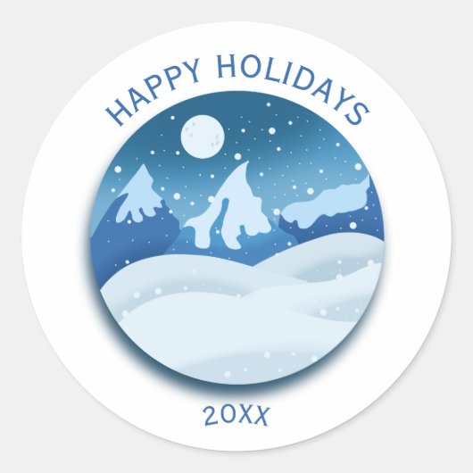 Peaceful Frosted Landscape Ronde Sticker (Voorkant)