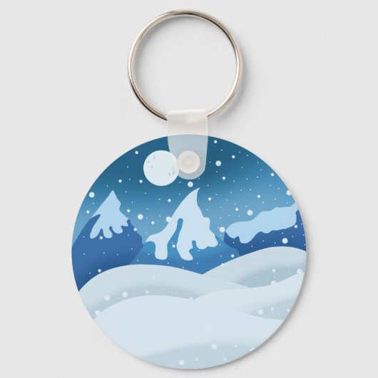 Peaceful Frosted Landscape Sleutelhanger (Voorkant)