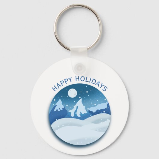 Peaceful Frosted Landscape  Sleutelhanger (Voorkant)