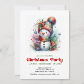 Peaceful funny snowman invite holiday joy digital kaart (Voorkant)