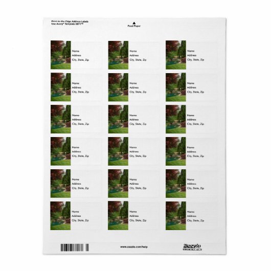 Peaceful Garden Address Label (Full Sheet)