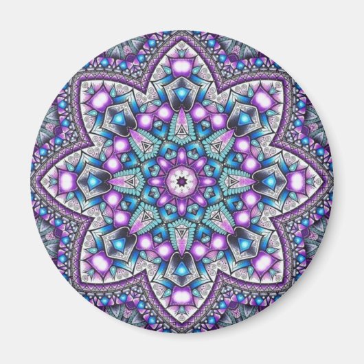 Peaceful Garden Kaleidoscope Mandala Magneet (Voorkant)