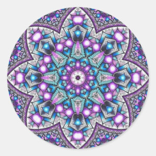 Peaceful Garden Kaleidoscope Mandala Ronde Sticker