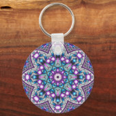 Peaceful Garden Kaleidoscope Mandala Sleutelhanger (Voorkant)