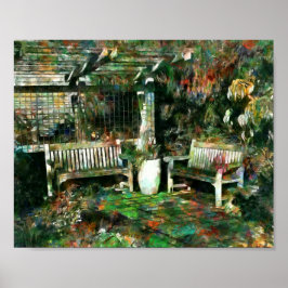 Peaceful Garden Patio Poster