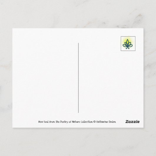 Peaceful, Golden, Dandelion Seed, Nature Briefkaart (Achterkant)