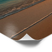 Peaceful Golden Sunset with Boat on Beach Poster (Hoek)