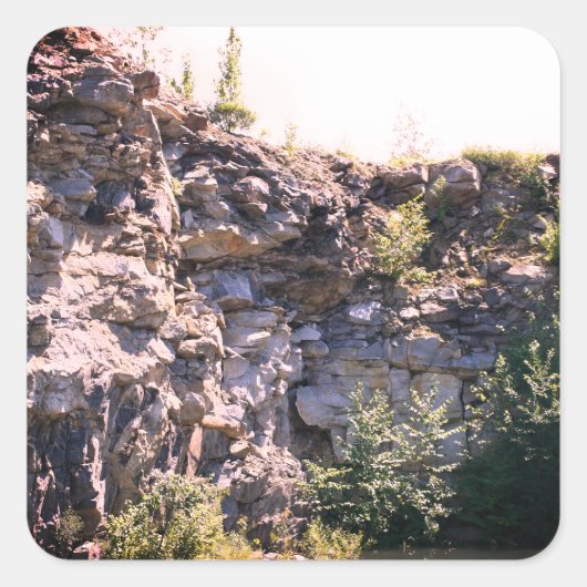 Peaceful Granite Quarry Natuur Vierkante Sticker (Voorkant)