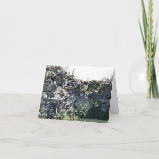 Peaceful Granite Rock Quarry Wall Nature  Notitiekaartje (Voorkant)