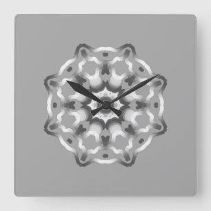 Peaceful Gray Mandala Healing Vibes Vierkante Klok
