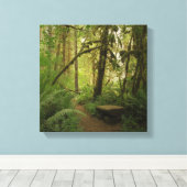Peaceful Green Forest Trail in Washington Canvas Afdruk (Insitu (Houten vloer))