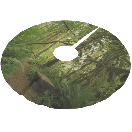 Peaceful Green Forest Trail in Washington Kerstboom Rok (Gekanteld)