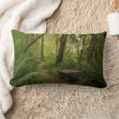 Peaceful Green Forest Trail in Washington Kussen (Deken)