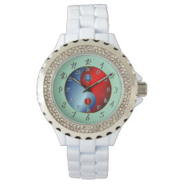 Peaceful Green Yin Yang Watch Horloge