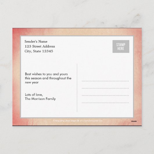 Peaceful Greeting Holiday Photo Card Briefkaart (Achterkant)