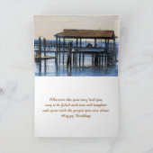 Peaceful Harbour scene - Happy Birthday Feestdagen Kaart (Binnen)