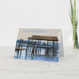 Peaceful Harbour scene - Happy Birthday Feestdagen Kaart
