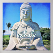 Peaceful Hawaii Buddha Photo Exhale Quote Script Poster (Voorkant)