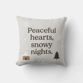 Peaceful Hearts,Snowy Nights Pillow | Winter decor Kussen
