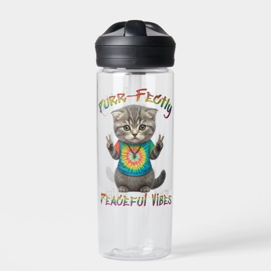 Peaceful Hippie Boho Kitten Vibes  Waterfles (Voorkant)