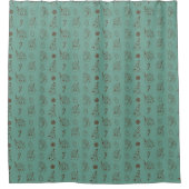 Peaceful Holiday Curtain Retro Pastel Bathroom Douchegordijn (Voorkant)
