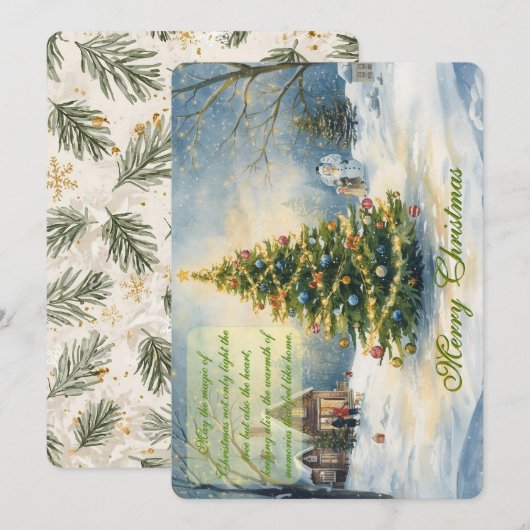 Peaceful Holiday Scenery & Festive Charm Bedankkaart (Voorkant / Achterkant)