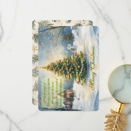 Peaceful Holiday Scenery & Festive Charm Bedankkaart (Voorkant / Achterkant in situ)