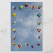 Peaceful Hot Air-ballonnen Border Blue Cloudy Sky Briefpapier (Voorkant)