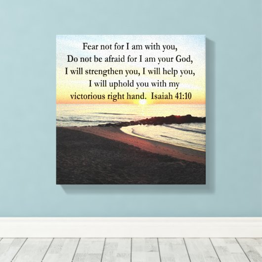 PEACEFUL ISAIAH 41:10 SUNRISE FOTO CANVAS AFDRUK (Insitu (Houten vloer))