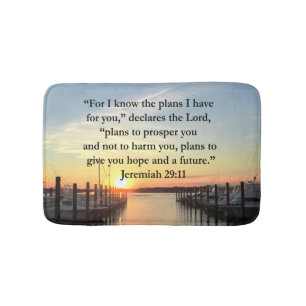 PEACEFUL JEREMIAH 29:11 SUNSET BADMAT