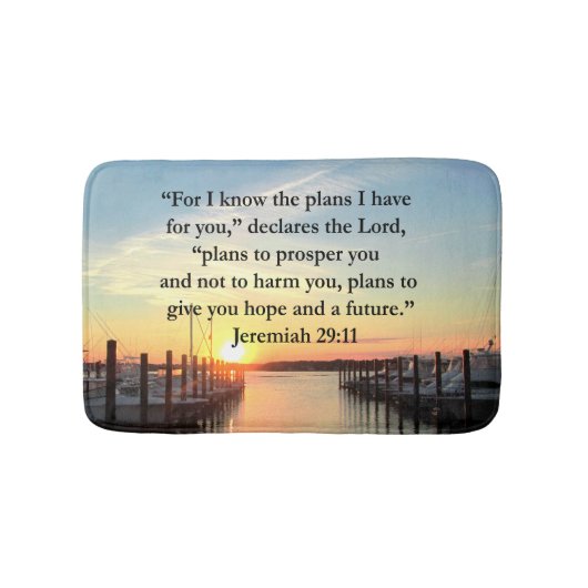 PEACEFUL JEREMIAH 29:11 SUNSET BADMAT (Voorkant)