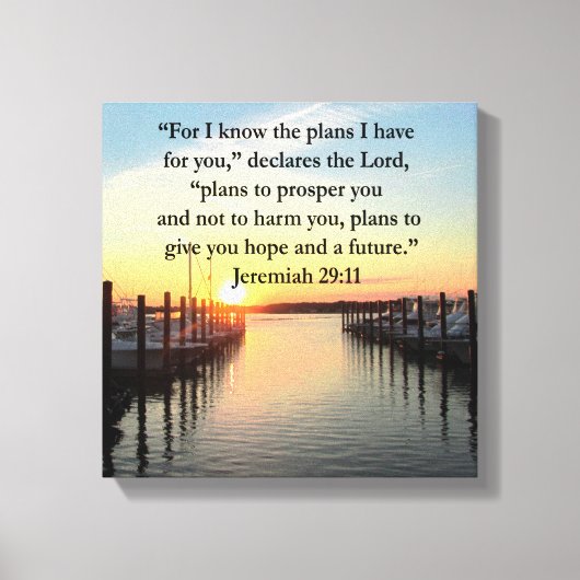 PEACEFUL JEREMIAH 29:11 SUNSET CANVAS AFDRUK (Voorkant)
