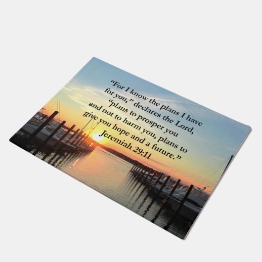 PEACEFUL JEREMIAH 29:11 SUNSET DEURMAT (Schuin)