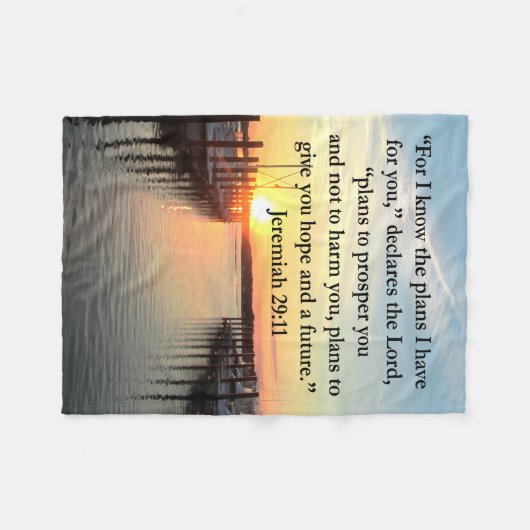 PEACEFUL JEREMIAH 29:11 SUNSET FLEECE DEKEN (Voorkant (Horizontaal))