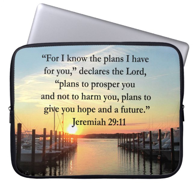 PEACEFUL JEREMIAH 29:11 SUNSET LAPTOP SLEEVE (Voorkant)