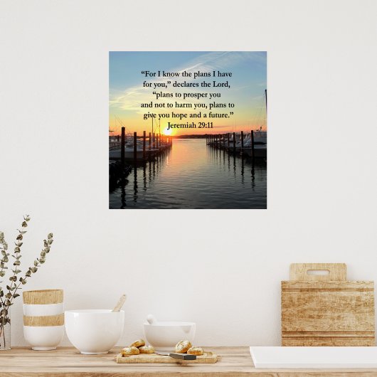 PEACEFUL JEREMIAH 29:11 SUNSET POSTER (Keuken)